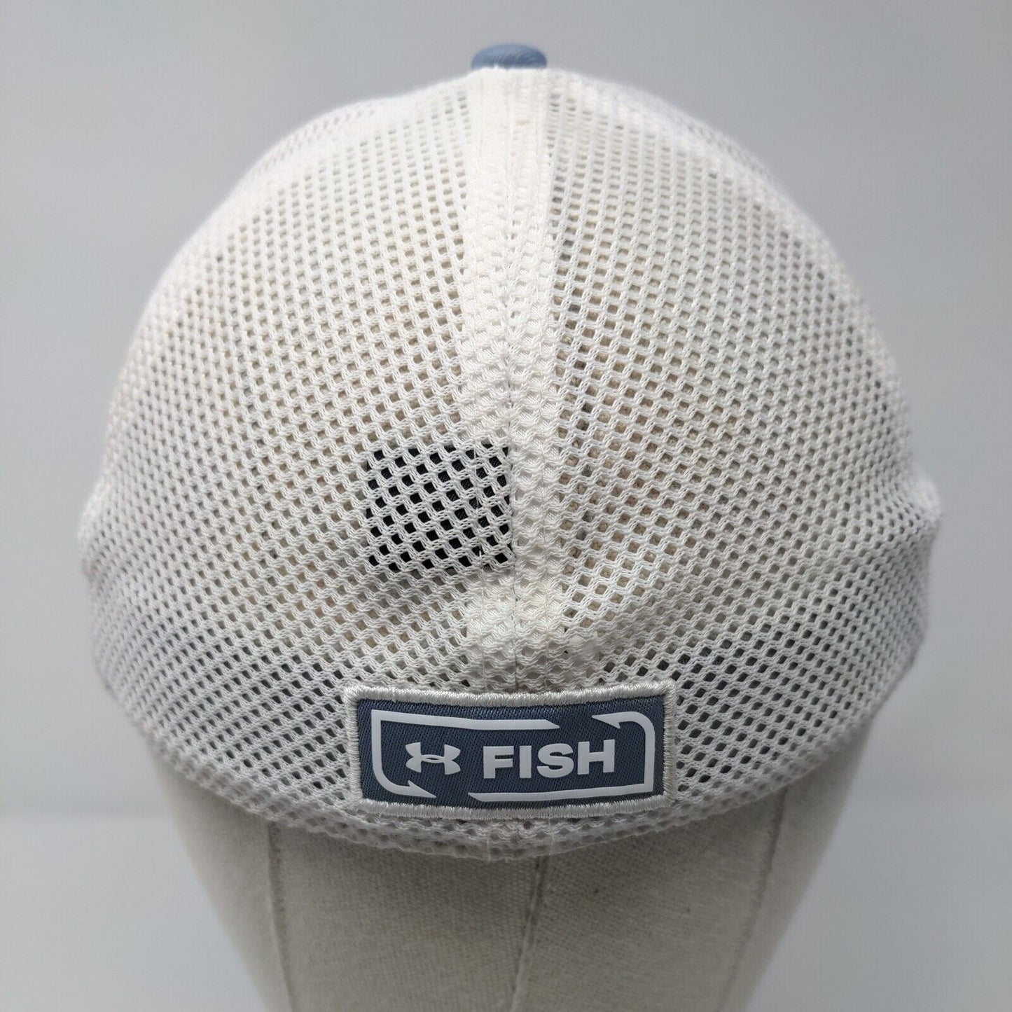 Under Armour Fish Fitted Trucker Hat Blue S/M Pro Fit Mesh Back Polyester