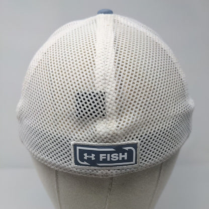 Under Armour Fish Fitted Trucker Hat Blue S/M Pro Fit Mesh Back Polyester