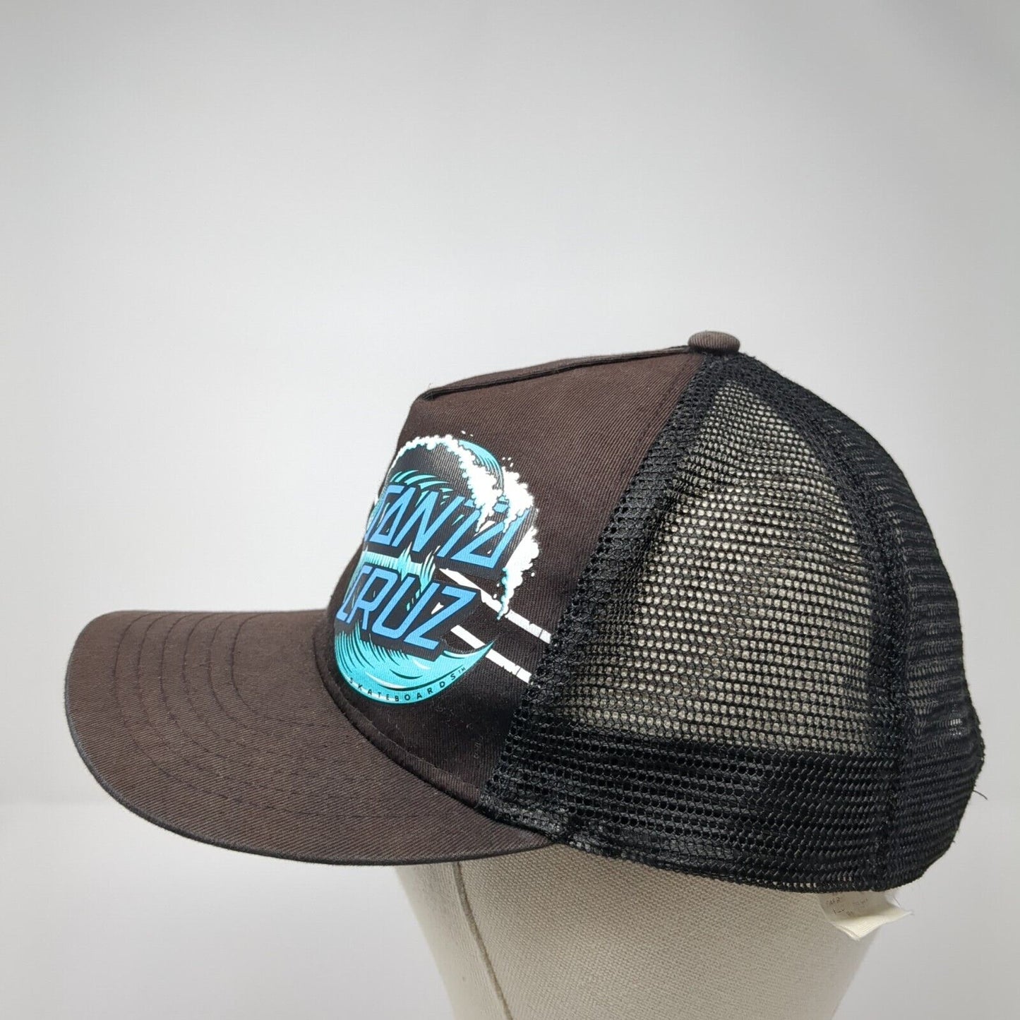 Santa Cruz Snapback Trucker Hat Black One Size Mesh Back Adjustable