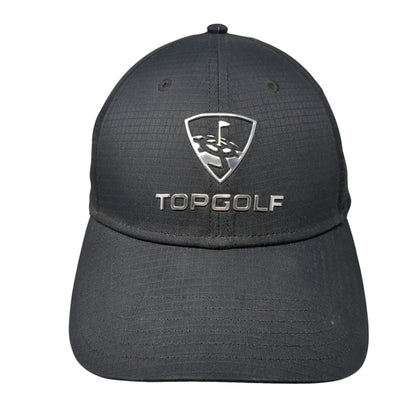 Topgolf Strapback Hat Black One Size Adjustable Callaway Solid 6 Panel
