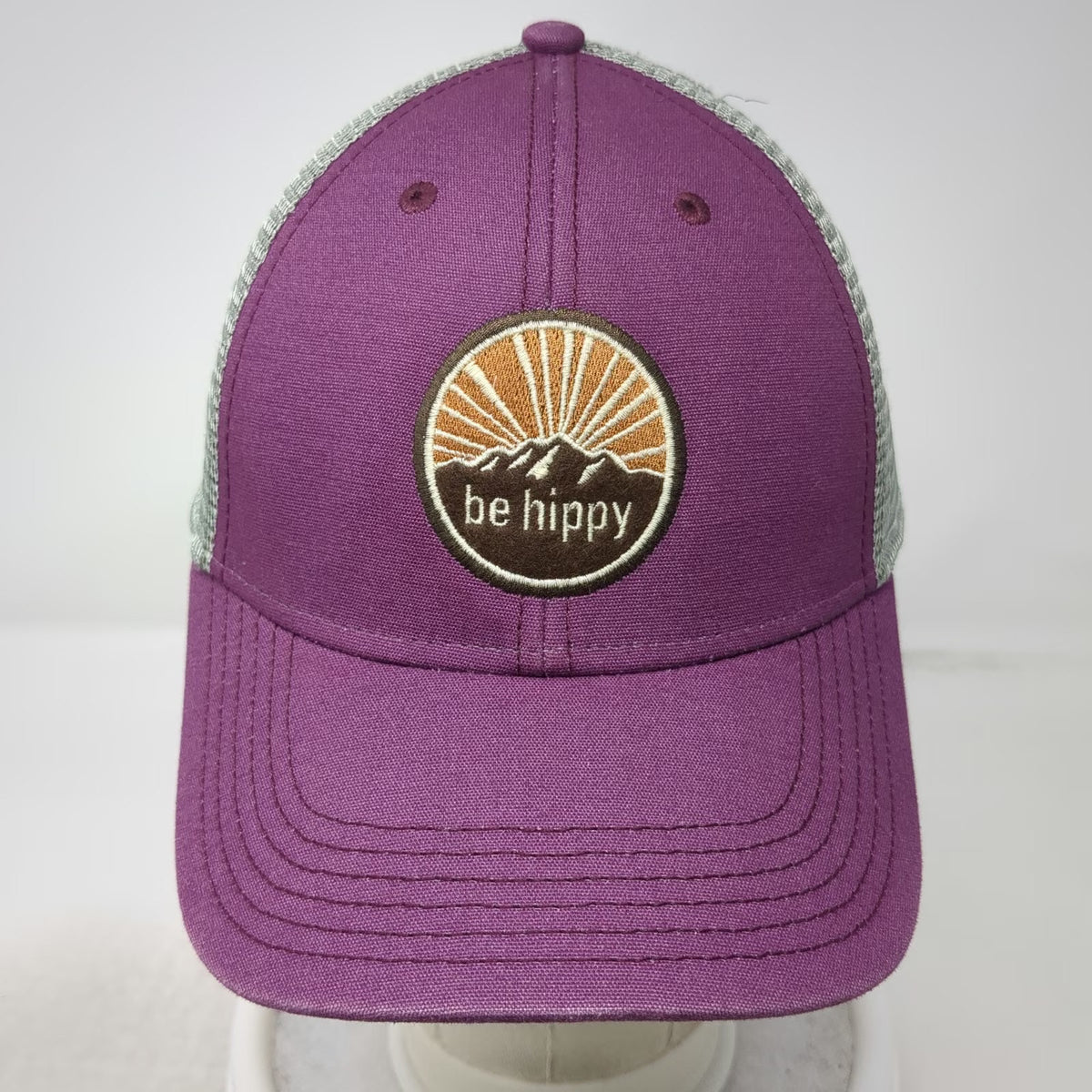 Legacy Trucker Hat Purple One Size be hippy Mountain Sunburst Mesh Snapback Hat