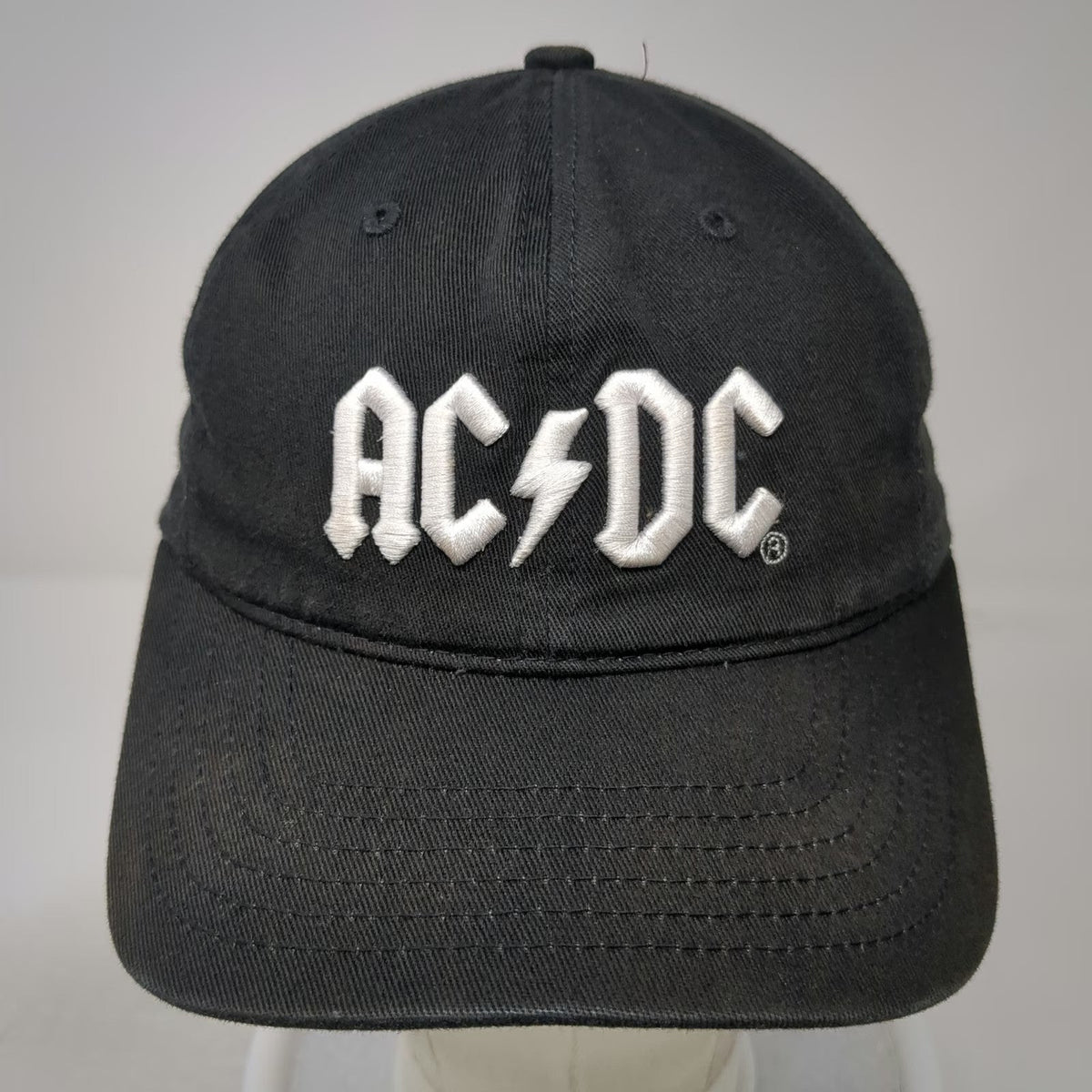 AC/DC Baseball Cap Black One Size Embroidered Logo Adjustable Music Band Hat