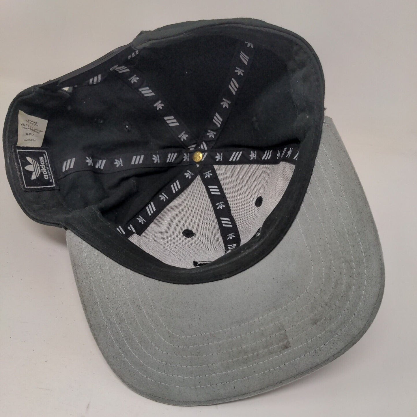 Adidas Trefoil Snapback Hat Black OSFM Embroidered Logo Colorblock