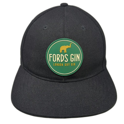 Fords Gin Snapback Black One Size London Dry Gin PVC Patch Logo Elephant hat