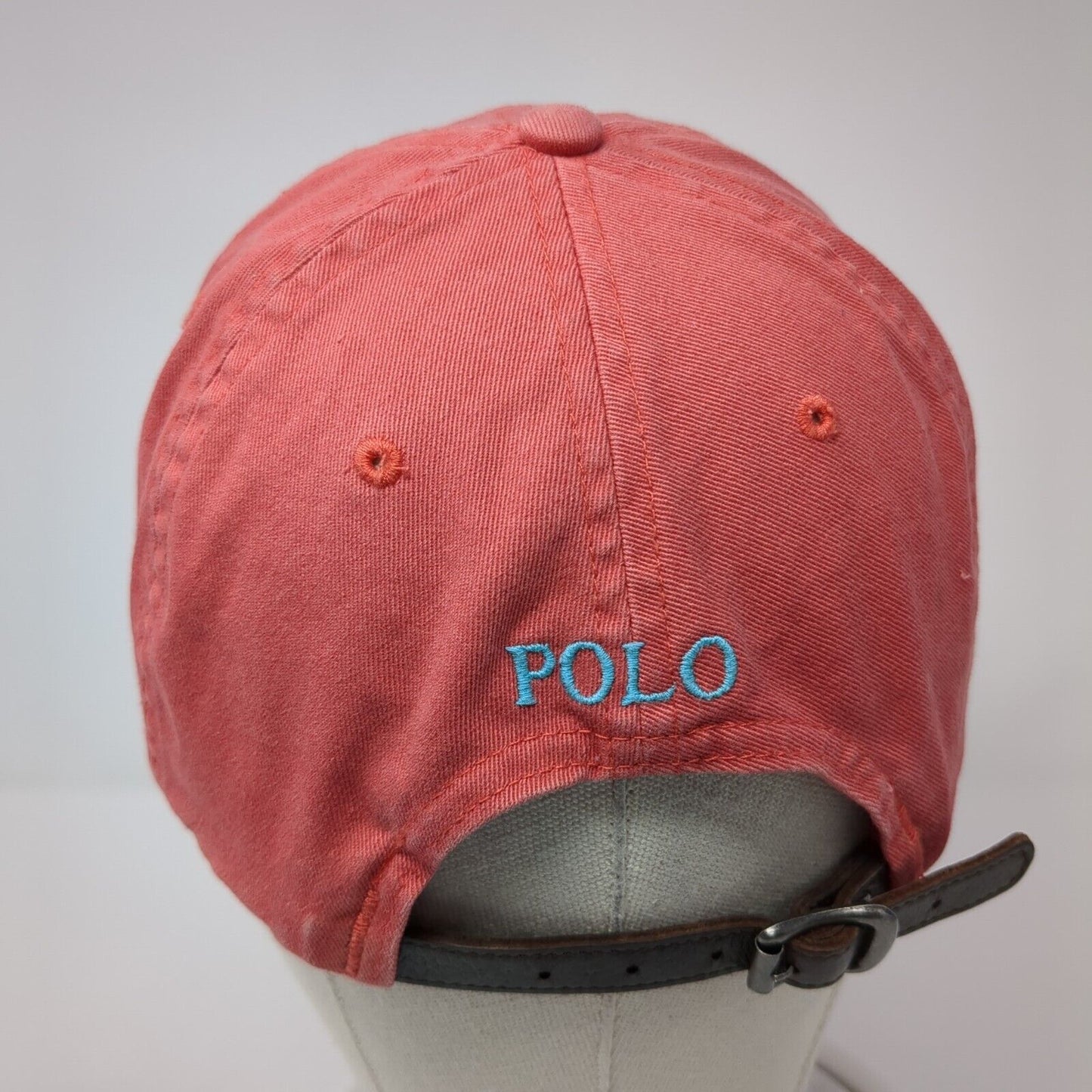 Polo Ralph Lauren Slideback Hat Red One Size Leather Strap Small Pony