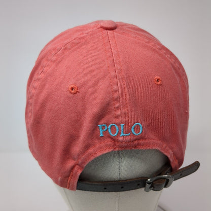 Polo Ralph Lauren Slideback Hat Red One Size Leather Strap Small Pony
