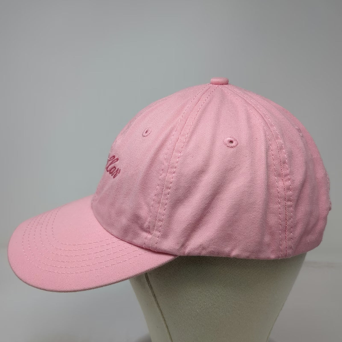 Caterpillar Baseball Cap Pink One Size Cursive Logo Adjustable Slideback Hat