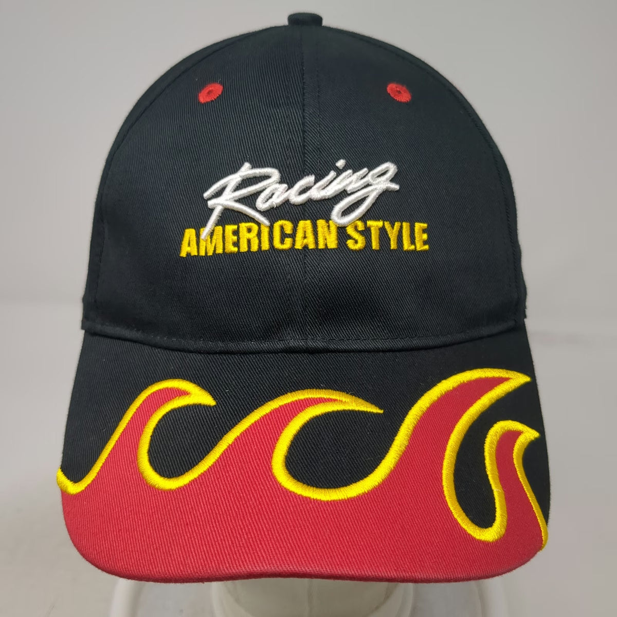 National Sportswear Baseball Cap Black Red Yellow One Size Racing Flame Hat