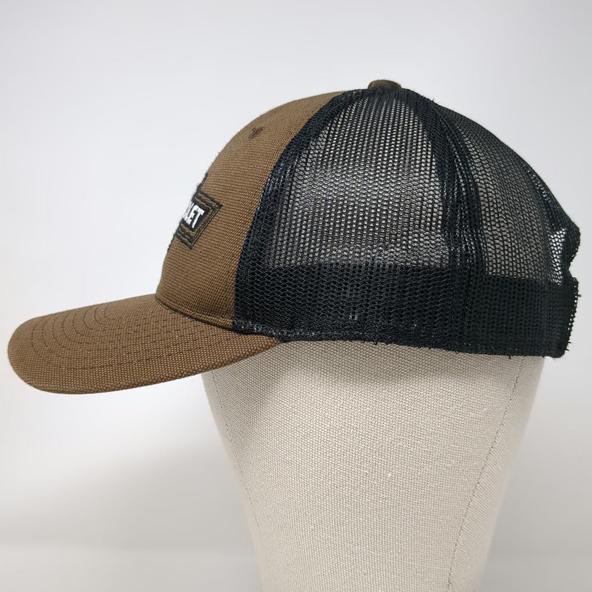 Outdoor Cap Trucker Hat Brown One Size Mesh Back Snapback Chevrolet Logo Hat