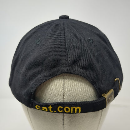 CAT Baseball Cap Black Yellow One Size Slideback Logo Cotton Sandwich Brim Hat