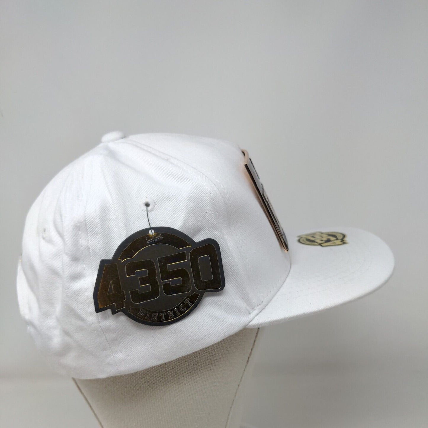 King Crown Gold Metallic Snapback Hat White One Size 4350 District