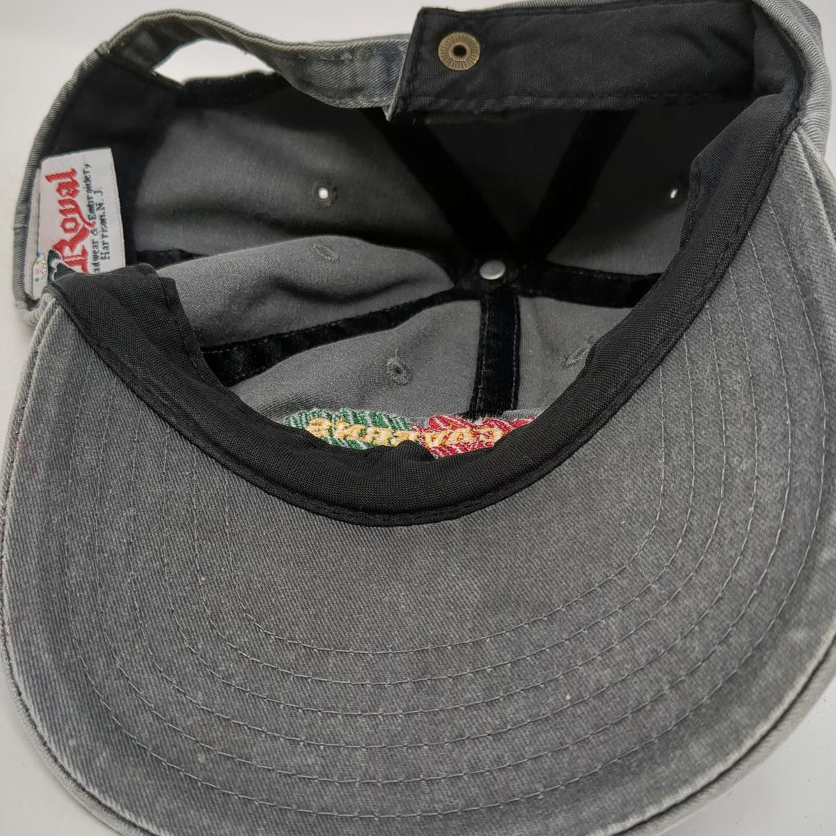 Royal Baseball Cap Gray One Size Howe Caverns Embroidered Slideback Cotton Hat