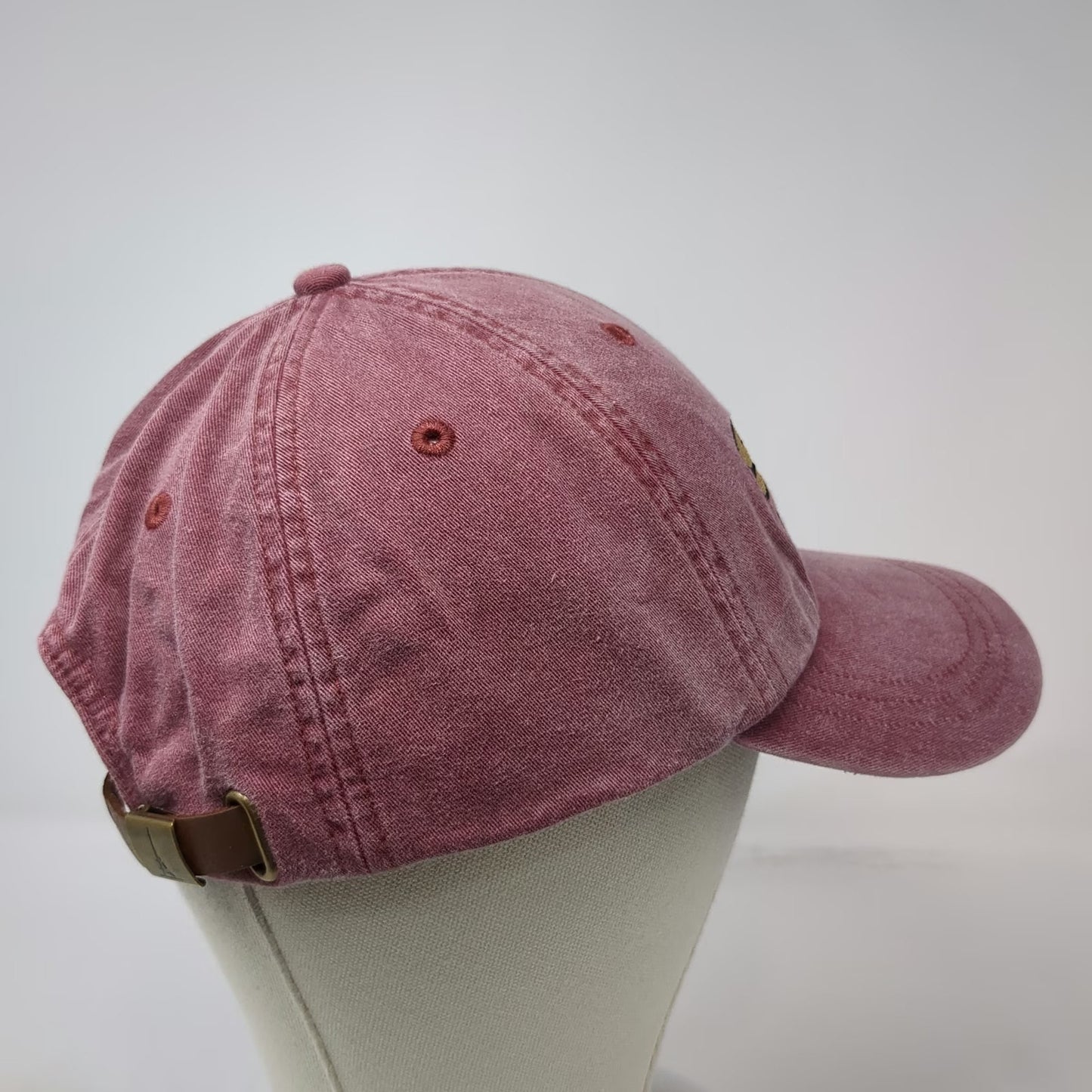 Adams Baseball Cap Red One Size SPB Contracting Slideback Leather Strap Hat