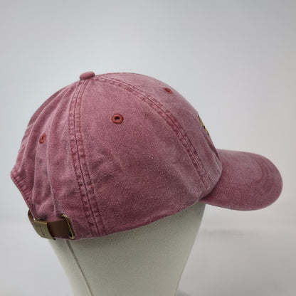 Adams Baseball Cap Red One Size SPB Contracting Slideback Leather Strap Hat