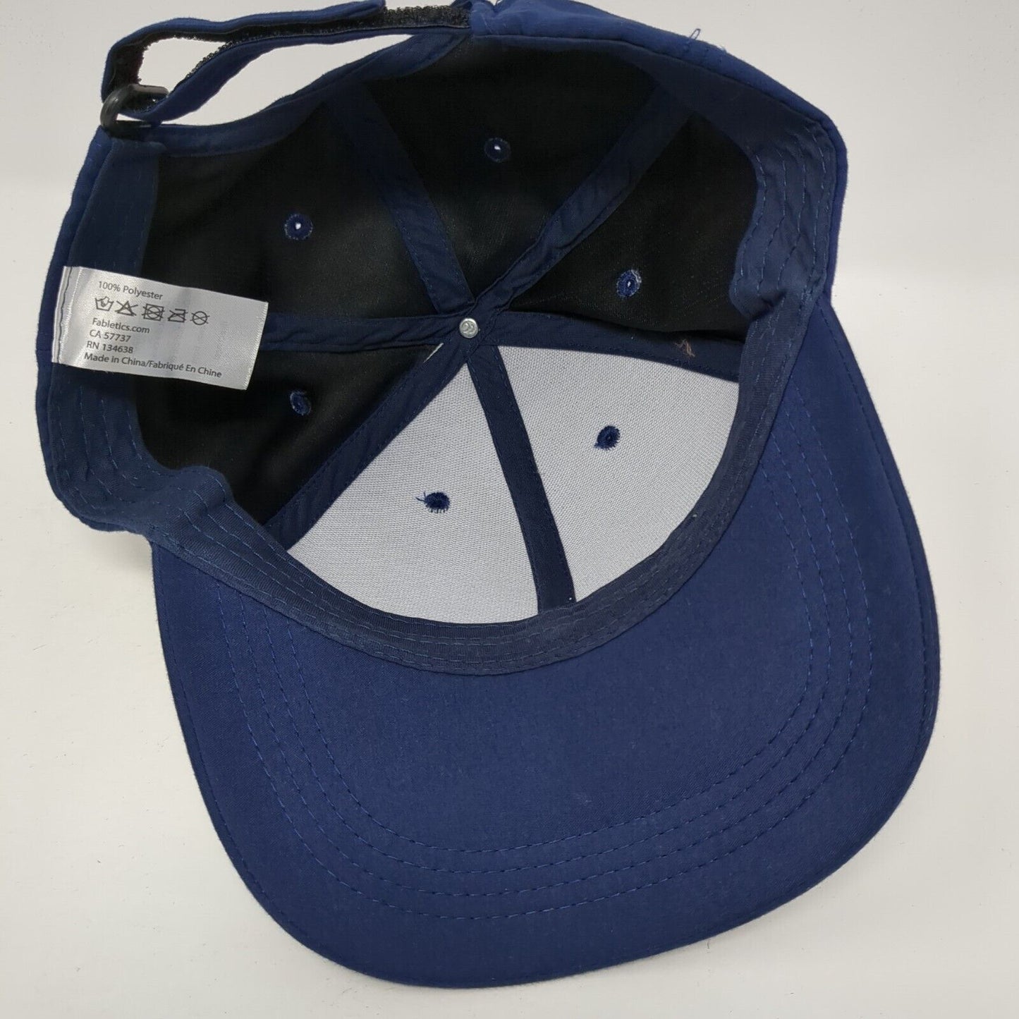 Fabletics Strapback Hat Blue One Size Adjustable Vented Holes 6 Panel Polyester