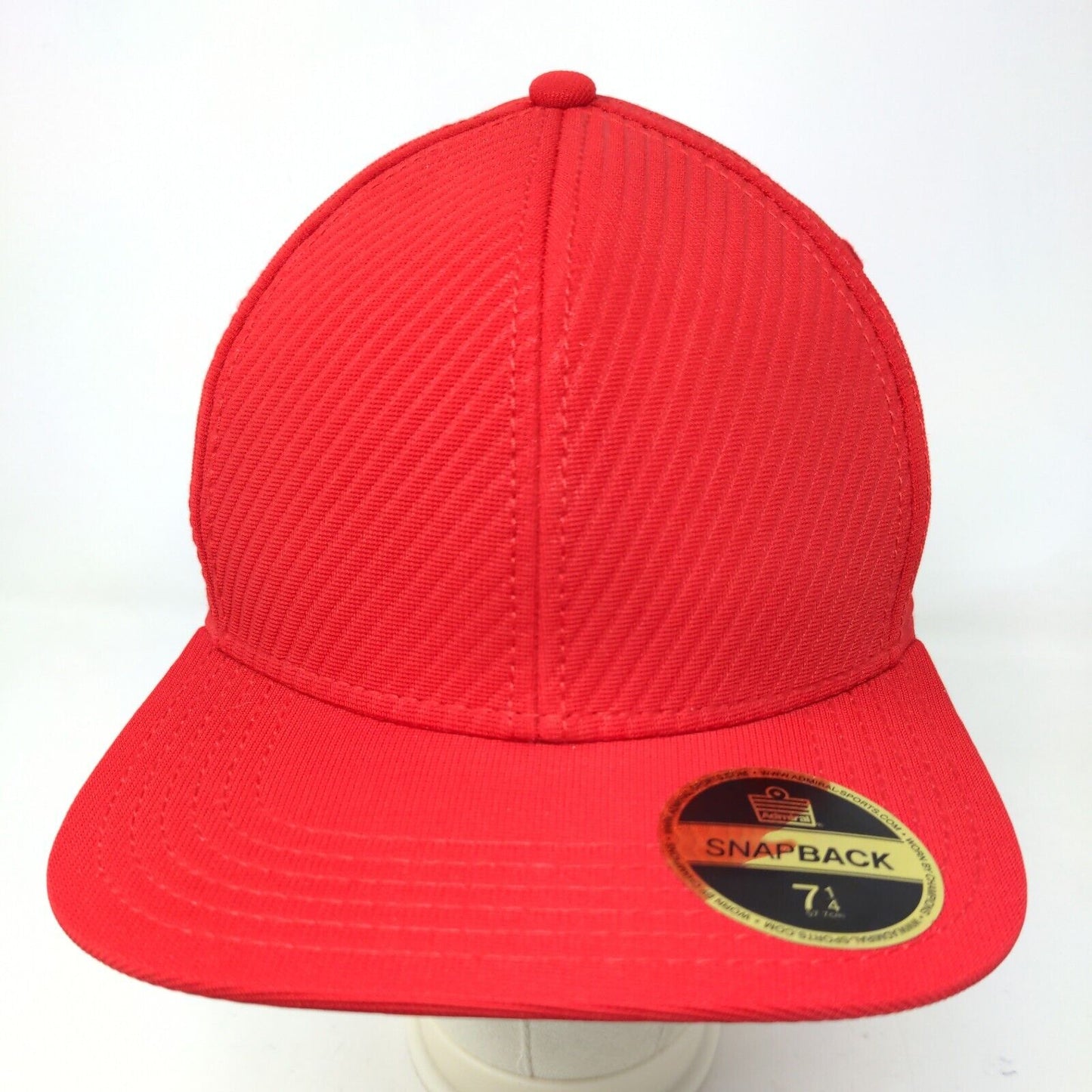 Admiral Men's Snapback Hat Red Size 7 1/4 W/Sticker Polyester Cotton Blend