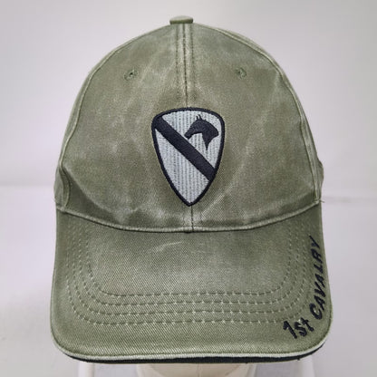 Eagle Crest Baseball Cap Green One Size 1st Cavalry Division Shield Army Hat