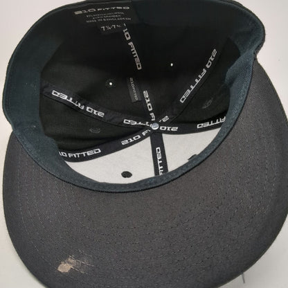 210 Fitted Baseball Cap Black 7 5/8 Treasure Valleys Finest Embroidered Hat
