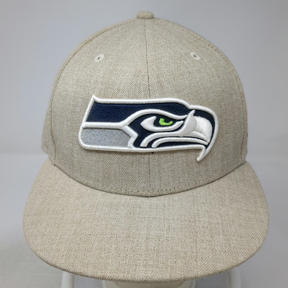 New Era Seattle Seahawks NFL Cap Beige 7 1/2 59FIFTY Fitted Hat Logo