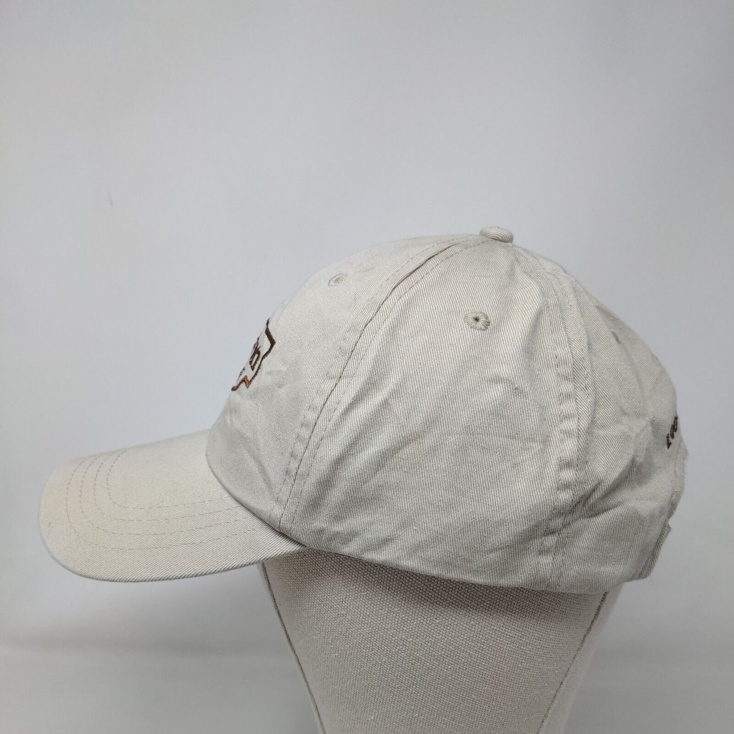 Sanderson Farms Strapback Hat Tan OSFA Adjustable Embroidered 6 Panel Cotton