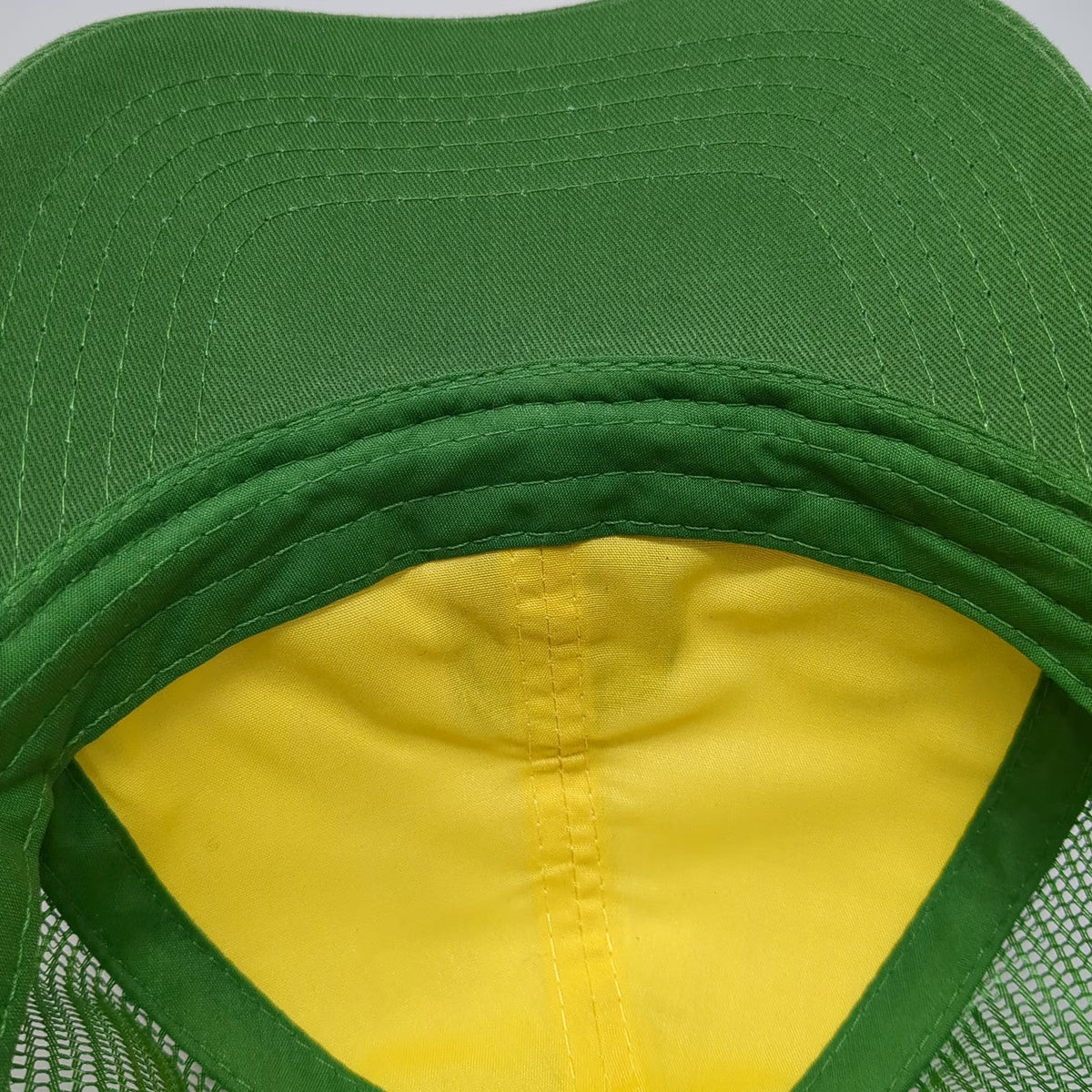 John Deere Trucker Hat Green White One Size Mesh Back Snapback Logo Farming Hat