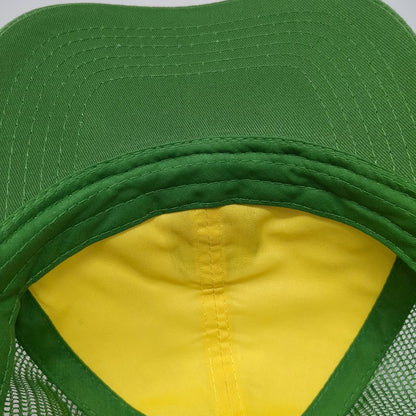 John Deere Trucker Hat Green White One Size Mesh Back Snapback Logo Farming Hat