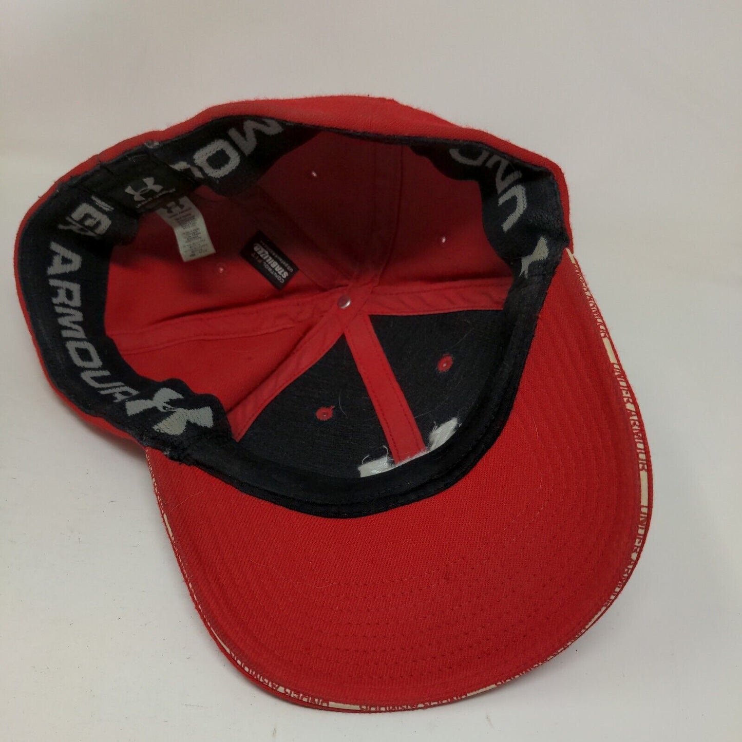 Under Armour Fitted Hat Red One Size Embroidered Control Fit 6 Panel