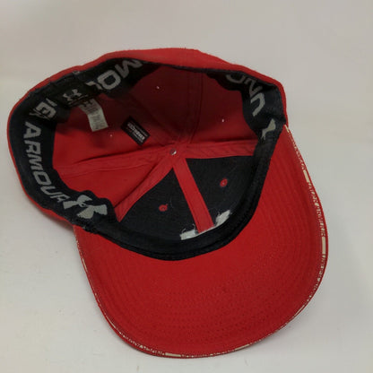 Under Armour Fitted Hat Red One Size Embroidered Control Fit 6 Panel