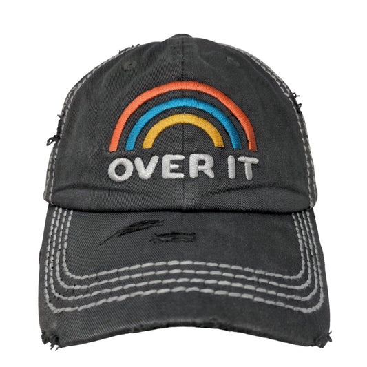 KB Ethos Men's Strapback Hat Gray Adjustable Embroidered Over It Rainbow Logo