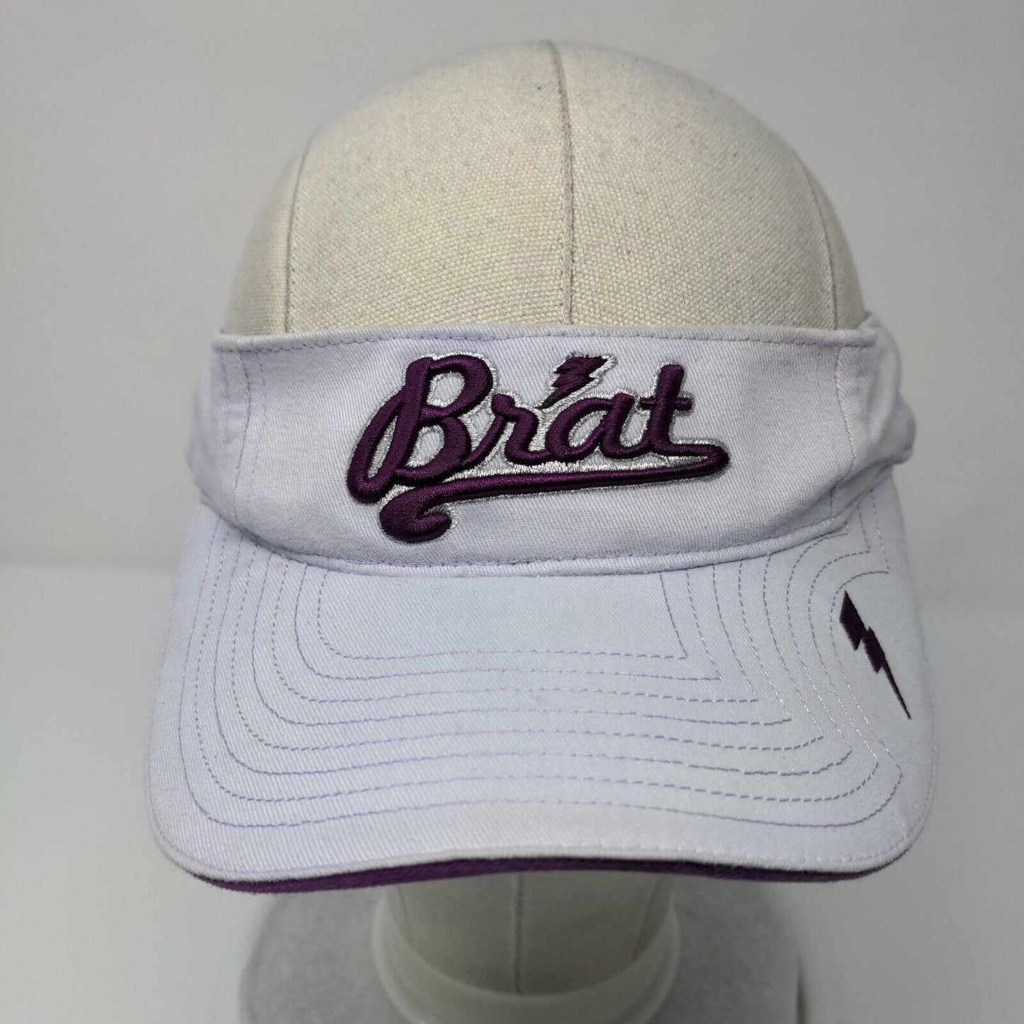 Brat Lightning Strapback Sun Visor Hat Purple OSFA Embroidered New Vibe