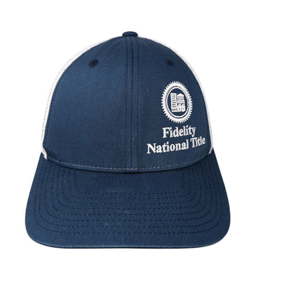 Fidelity National Title Fitted Trucker Hat Blue S/M Flexfit Mesh Back Richardson