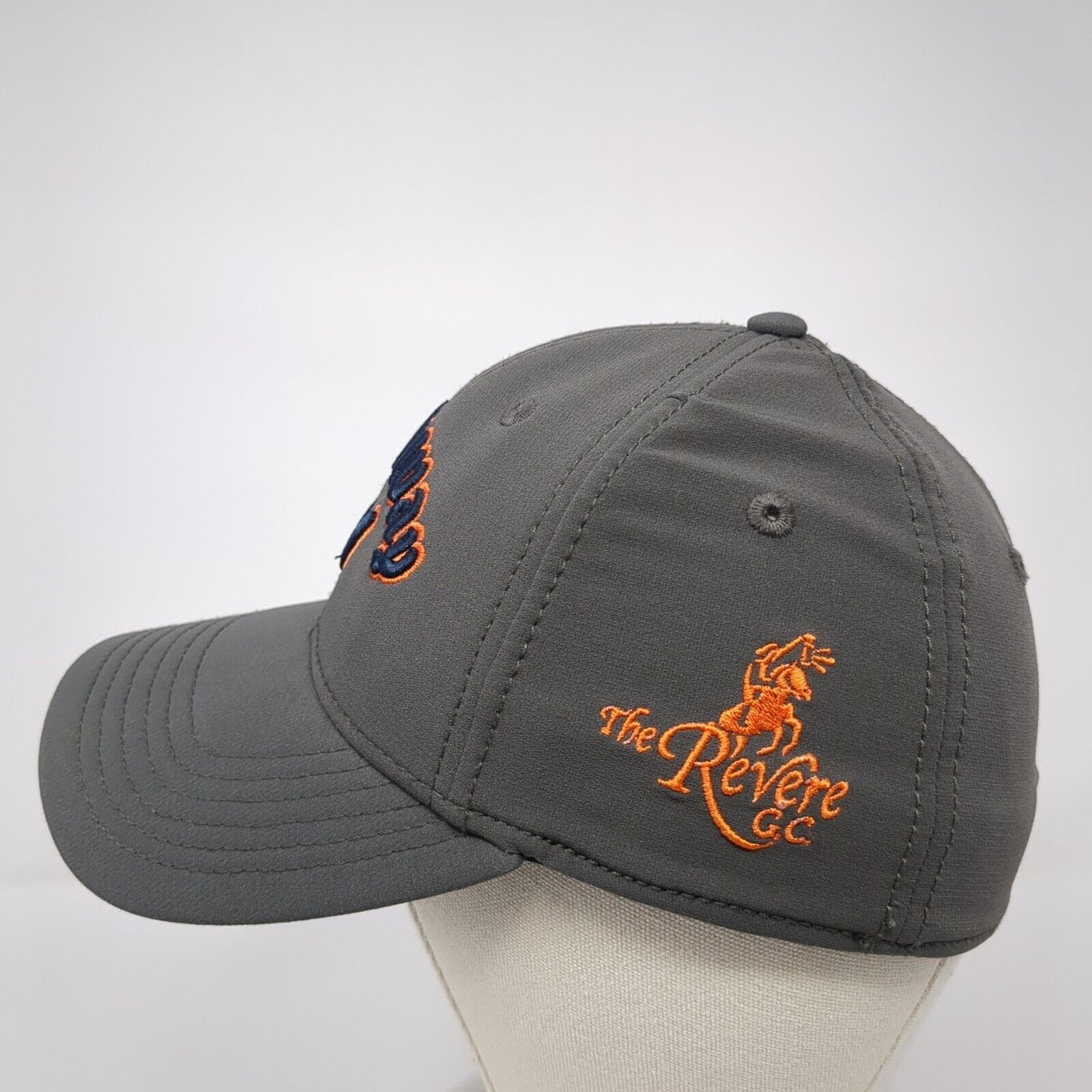 Callaway The Revere GC Fitted Hat Gray S/M A-Flex Embroidered Vented Holes