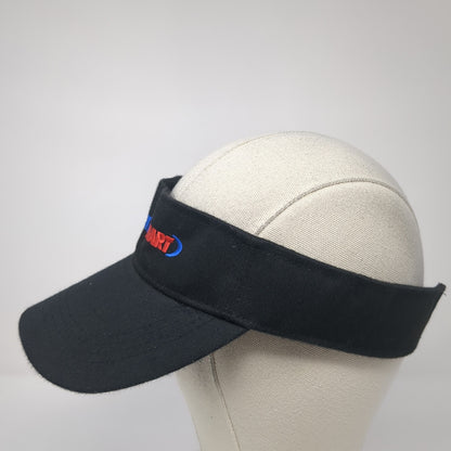 Mini Mart Sun Visor Hat Black One Size Adjustable Strap Embroidered Hit Wear