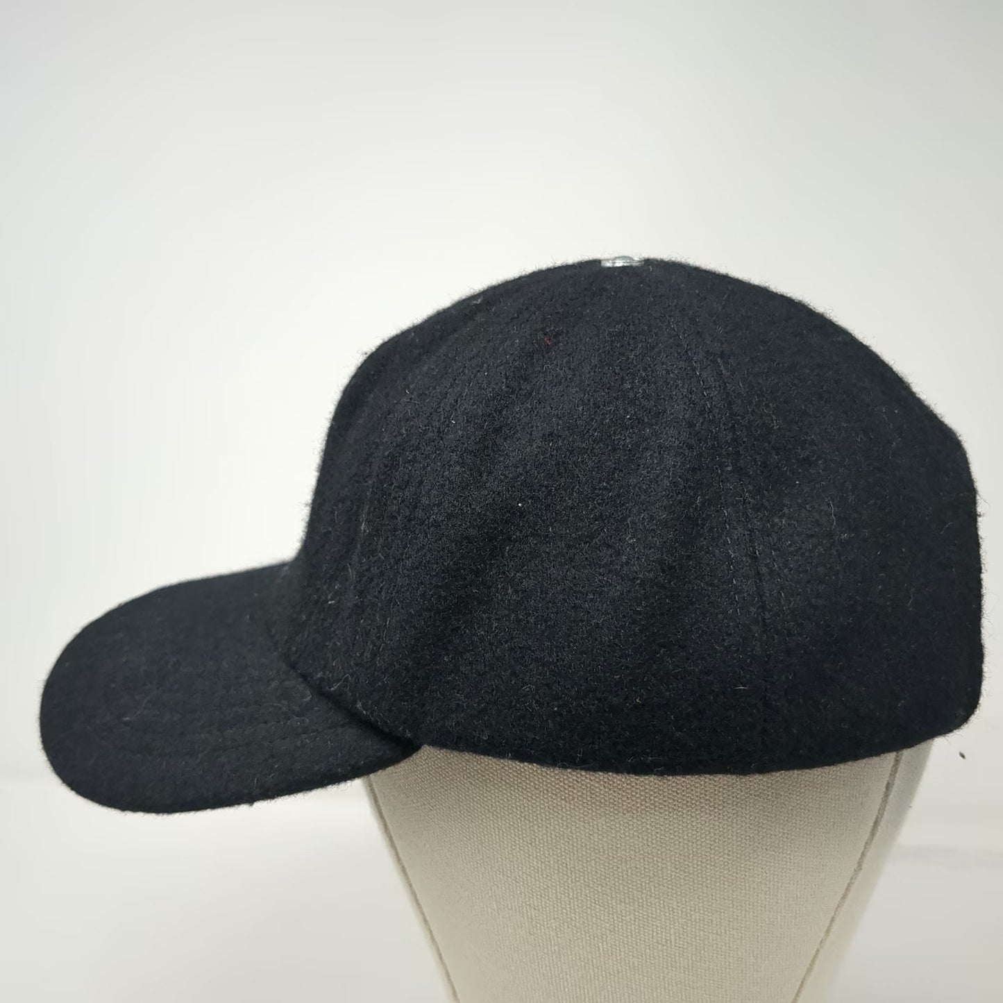 VV Baseball Cap Black OS Made USA Wool Blend Adjustable Slideback Hat Blank