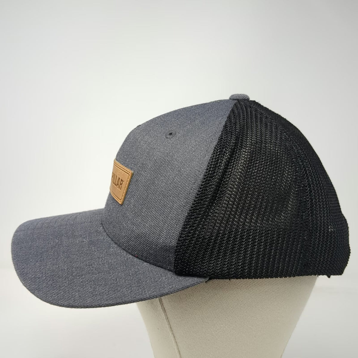Caterpillar Trucker Hat Gray Black One Size Mesh Back Flexfit Snapback Workwear
