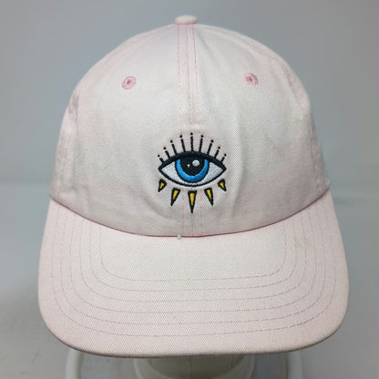 Empyre Baseball Cap Pink One Size Embroidered Eye Graphic Slideback Cotton Hat