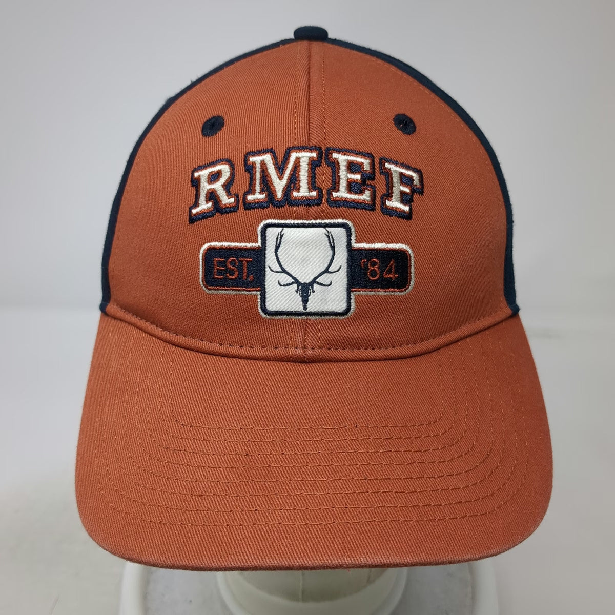 RMEF Rocky Mountain Elk Foundation Baseball Cap Orange Blue One Size Elk Hat