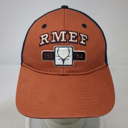 RMEF Rocky Mountain Elk Foundation Baseball Cap Orange Blue One Size Elk Hat