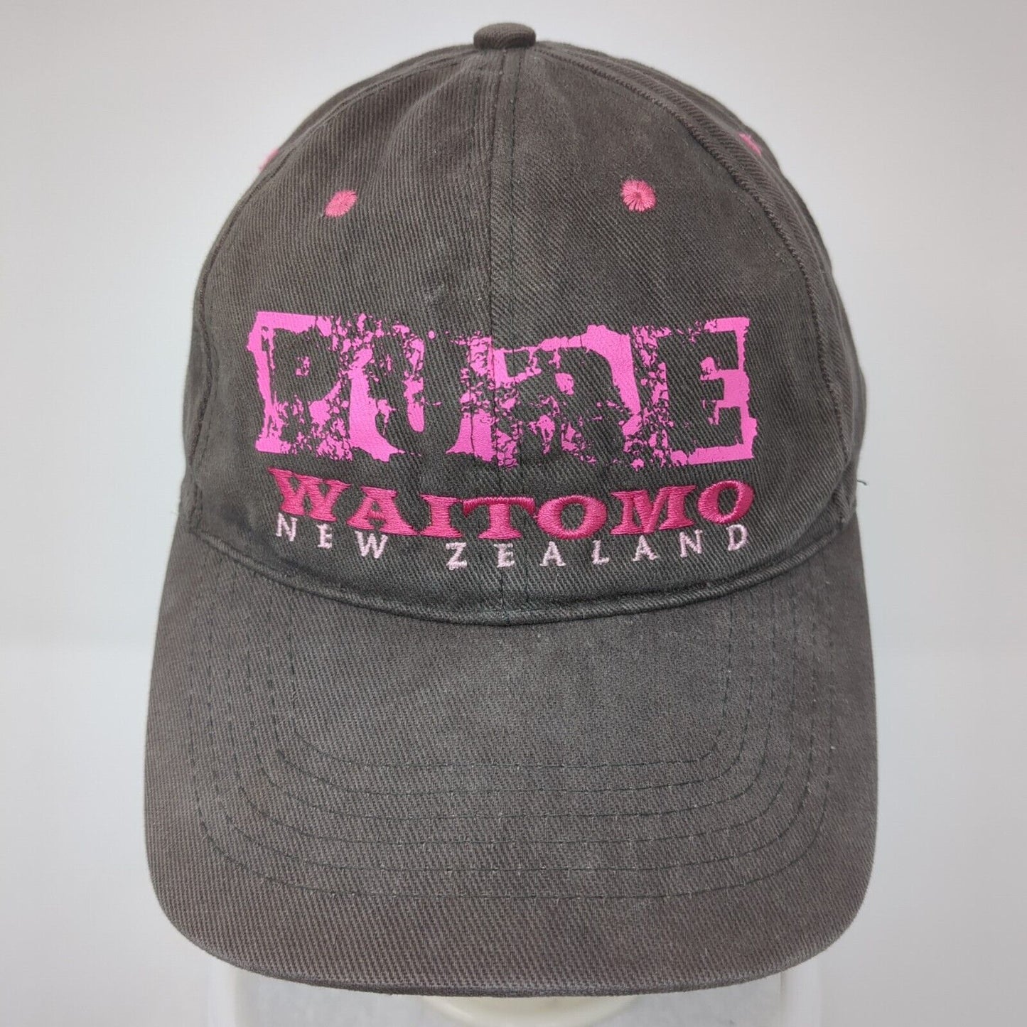 Pure Waitomo New Zealand Slideback Hat Brown One Size Adjustable Embroidered