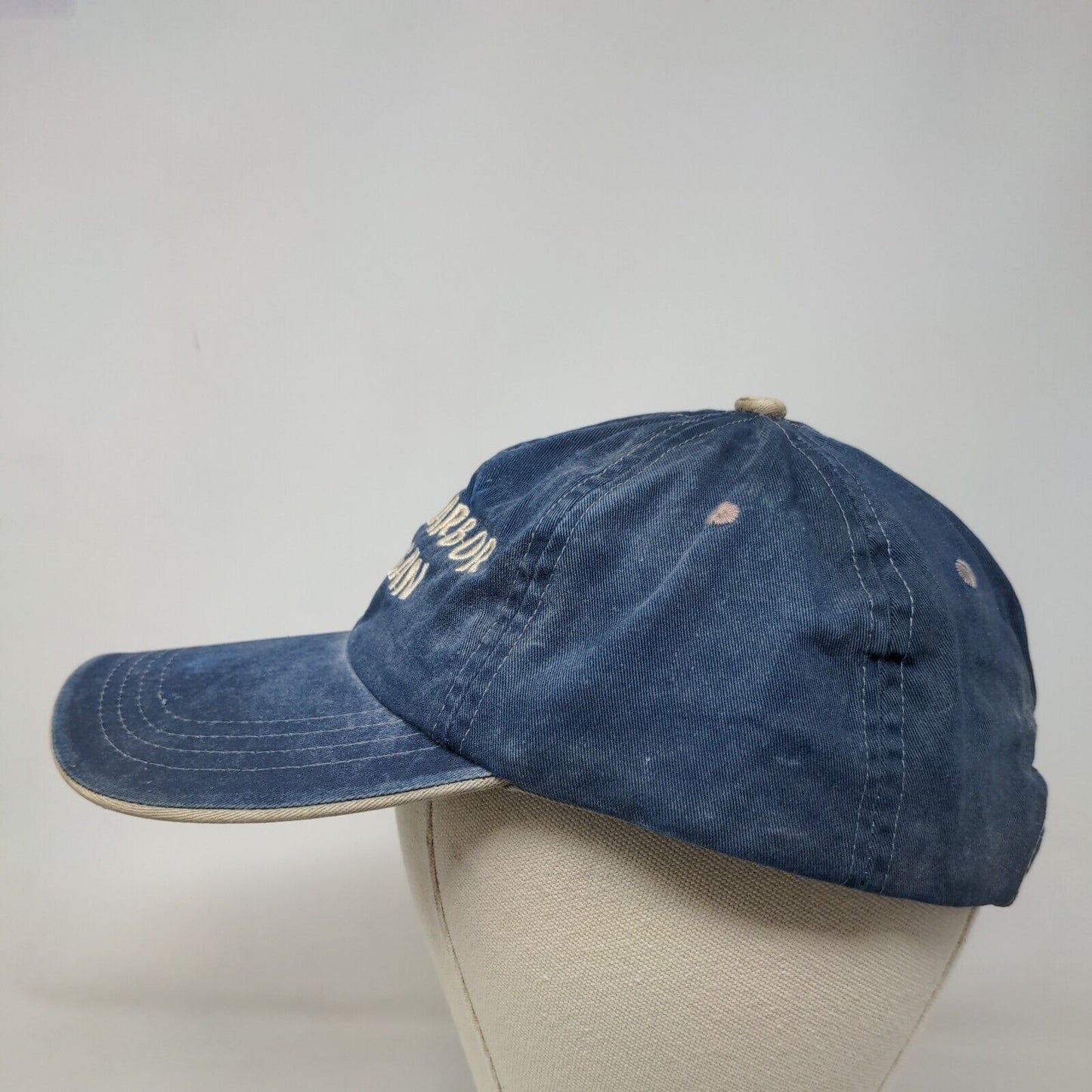 Copper Harbor Michigan Strapback Hat Blue One Size Embroidered