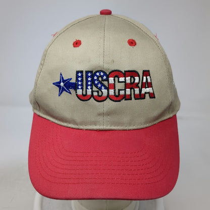Otto Baseball Cap Beige Red One Size USCRA Calf Ropers Assn Hat Stars Stripes