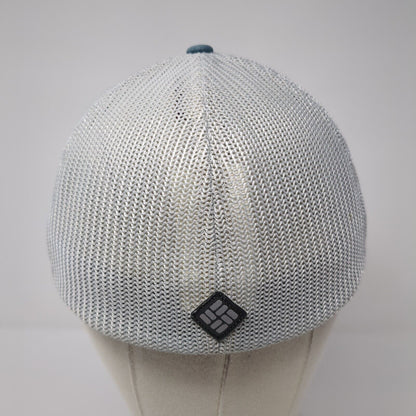 American Tree Flag Fitted Trucker Hat Blue L/XL Flexfit Mesh Back Columbia