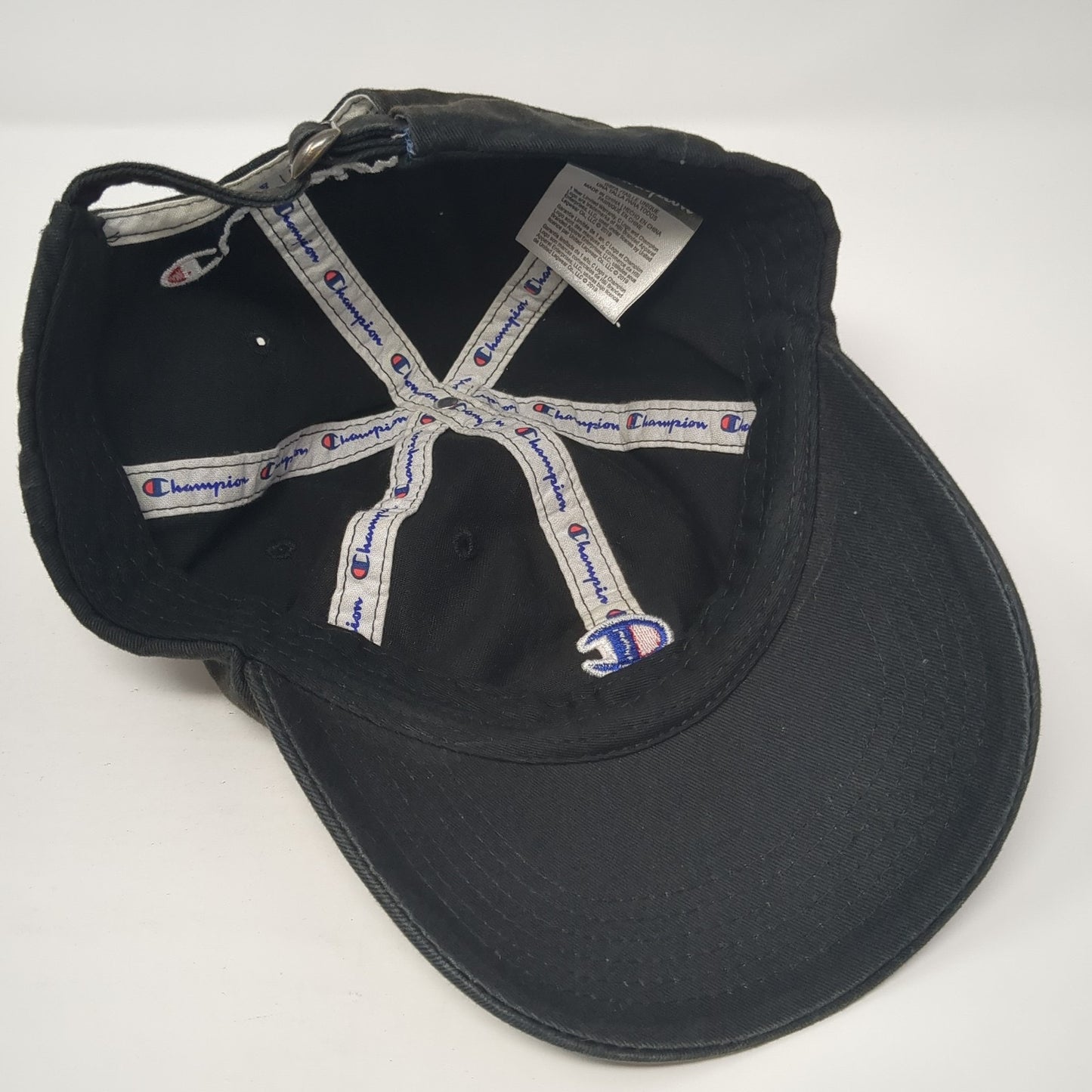 Champion Slideback Hat Black One Size C Logo Embroidered Adjustable