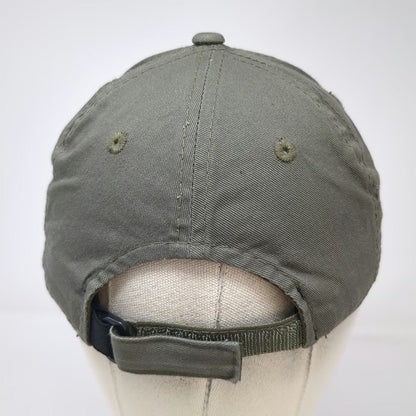 Cabela's Baseball Cap Green Orange One Size Strapback Distressed Patch Logo Hat
