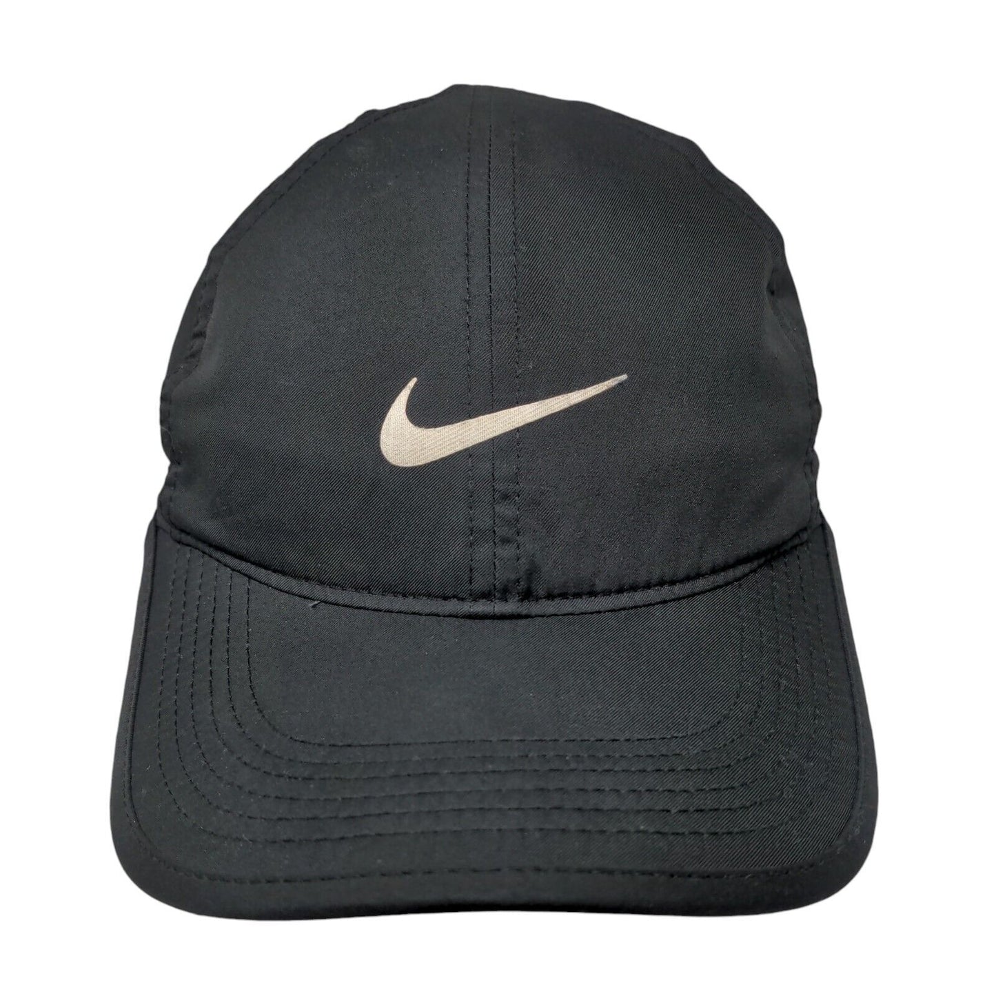 Nike Swoosh Featherlight Strapback Hat Black One Size Adjustable Dri-Fit