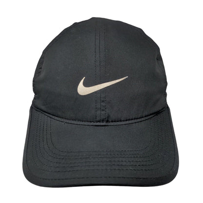 Nike Swoosh Featherlight Strapback Hat Black One Size Adjustable Dri-Fit