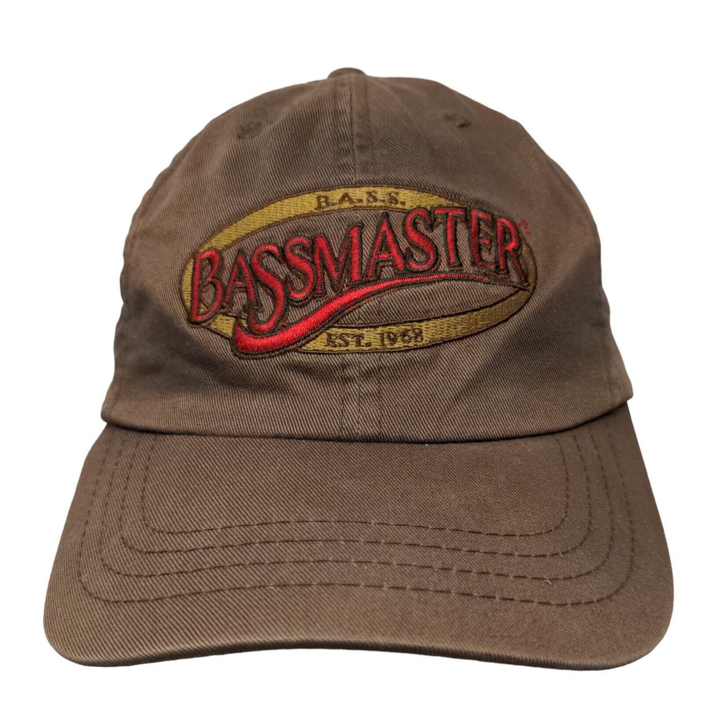 Bassmaster Men's Slideback Hat Brown Size OSFA Embroidered Logo 100% Cotton