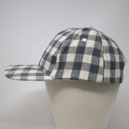 COCUS POCUS Baseball Cap Gray Black One Size Buffalo Check Plaid Slideback Hat