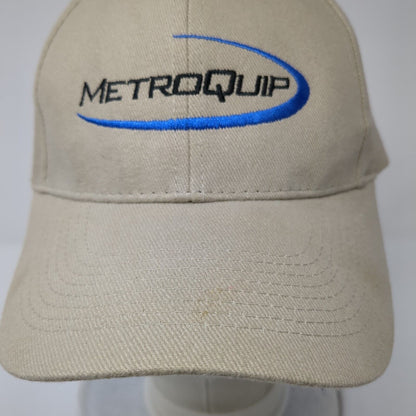 Metroquip Strapback Hat Tan One Size Adjustable Embroidered 6 Panel Otto Cotton
