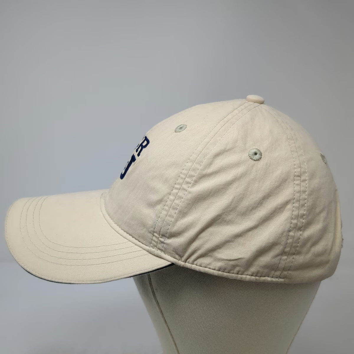Devon & Jones Baseball Cap Beige One Size Strapback ICR U Logo Sandwich Brim Hat